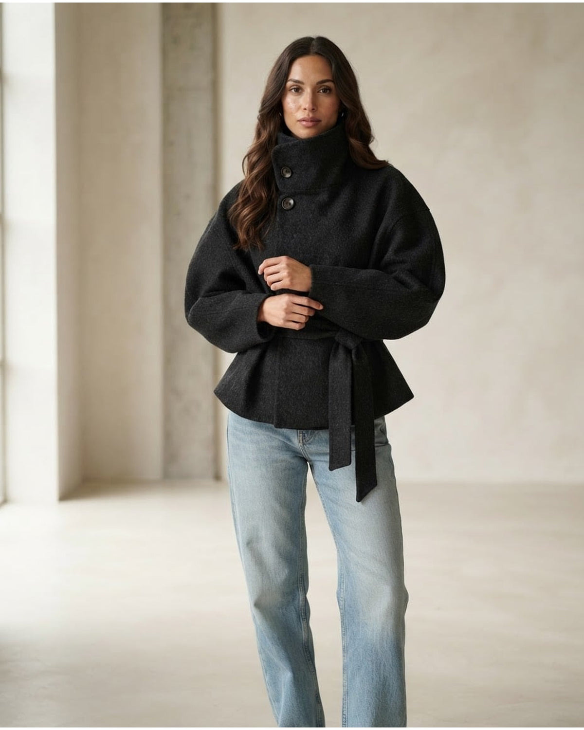 Charlotte | Elegant Textured Jacket for Autumn/Winter - Front View