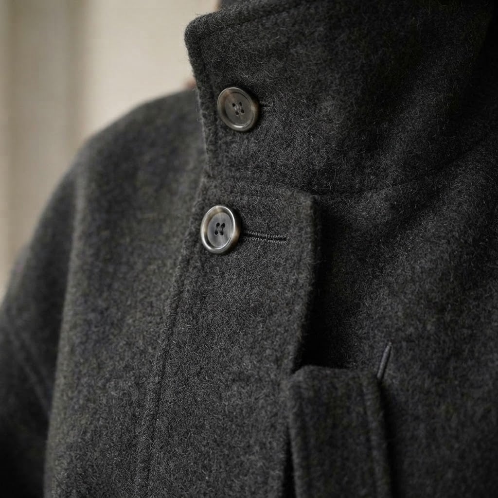 Charlotte | Elegant Textured Jacket for Autumn/Winter - Detail Close-Up