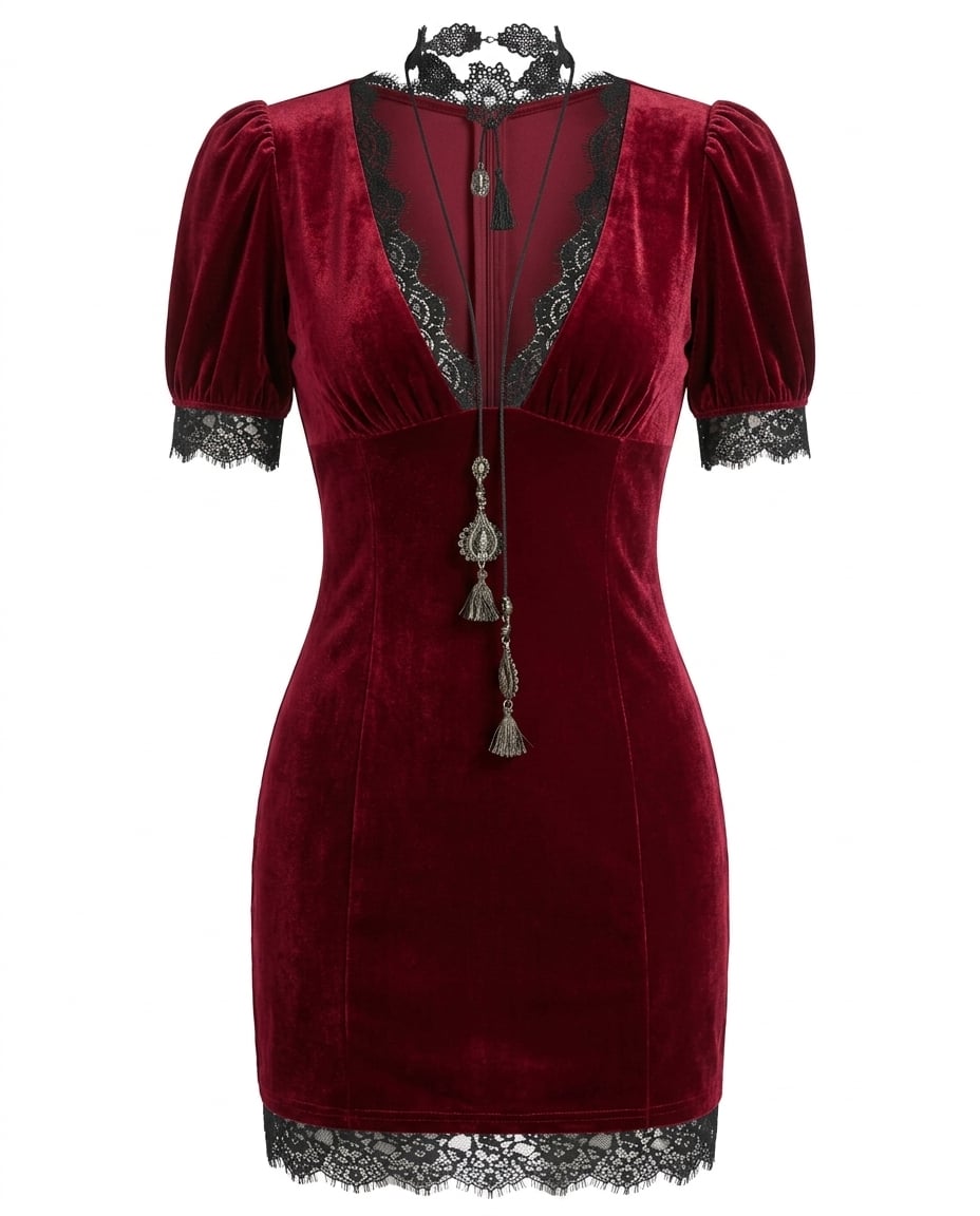 Charlotte | Elegant Velvet Dress — product white bg | Maison Perigee