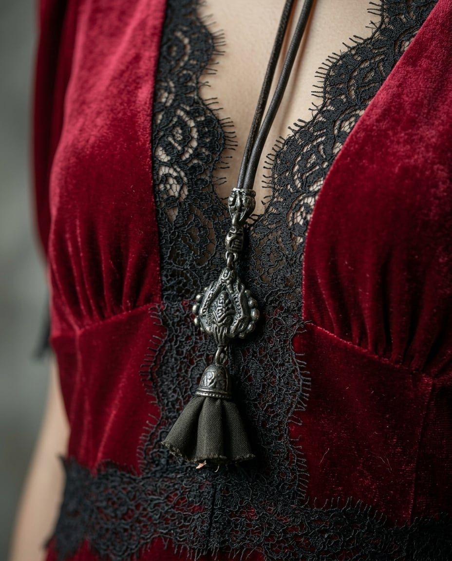 Charlotte | Elegant Velvet Dress — detail | Maison Perigee