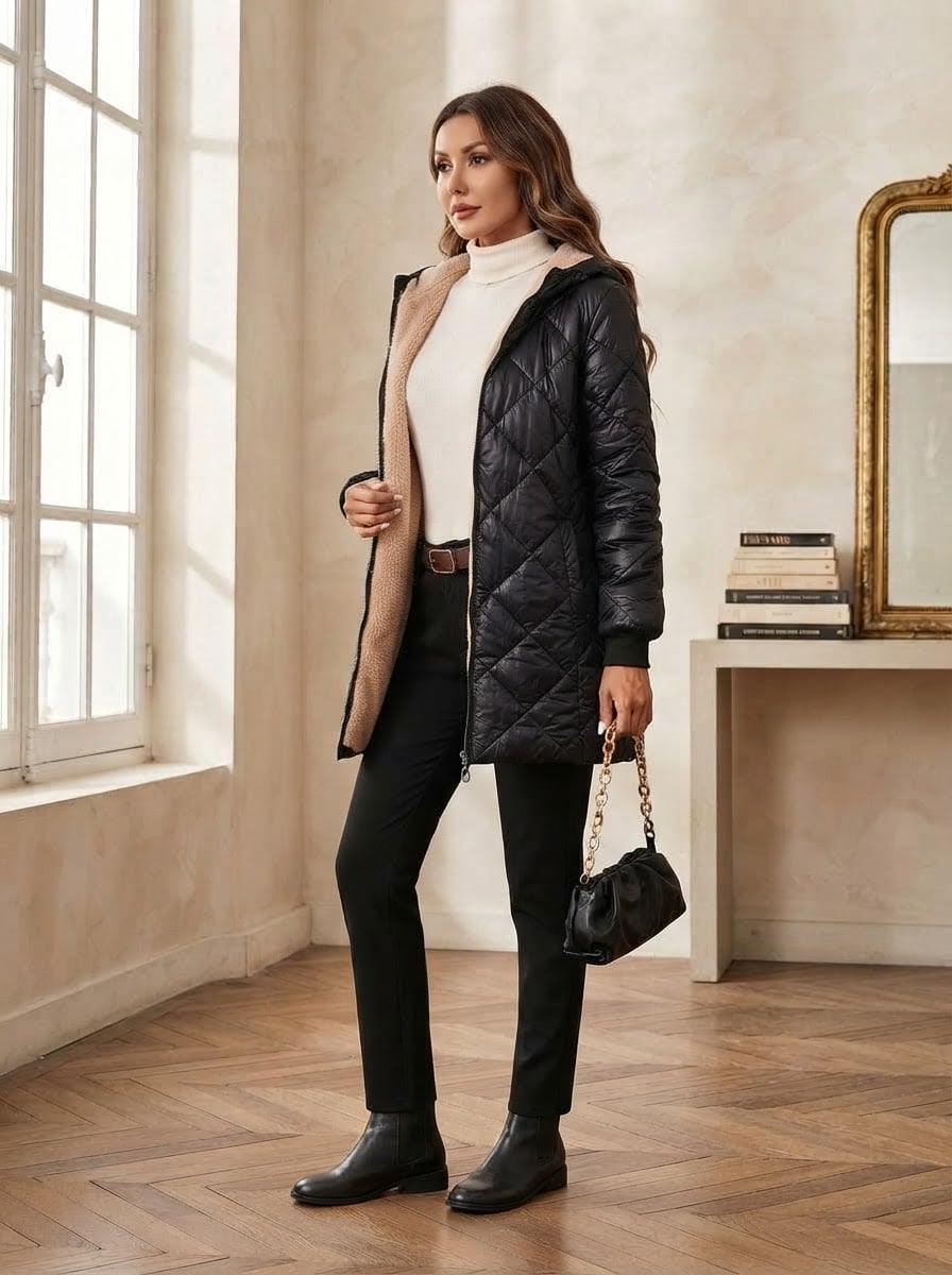 Charlotte - Luxe Faux Fur Coat for Winter - side view