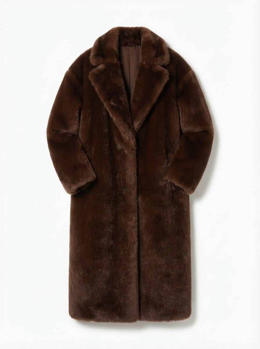 Charlotte - Luxe Faux Fur Coat for Winter - flat lay