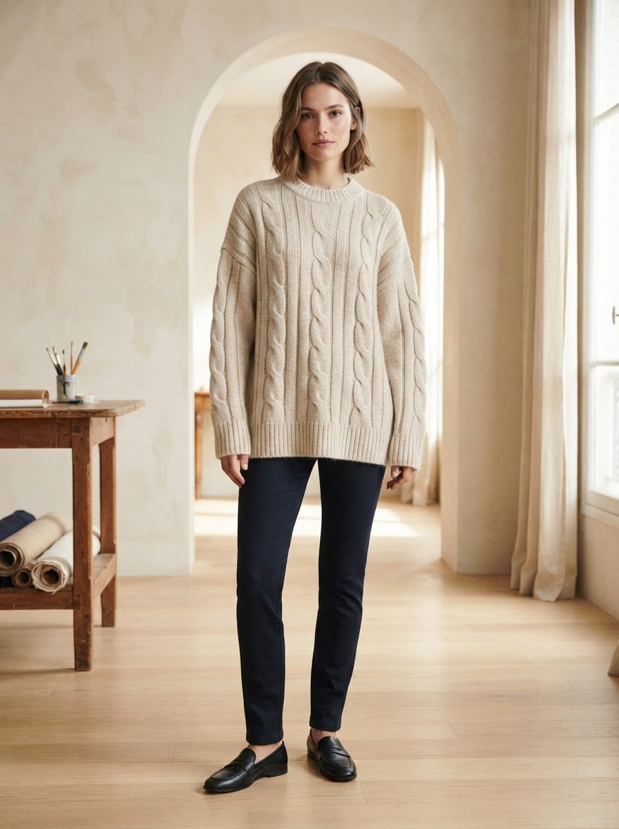 Charlotte - Oversized Chunky Knit Jumper - front view