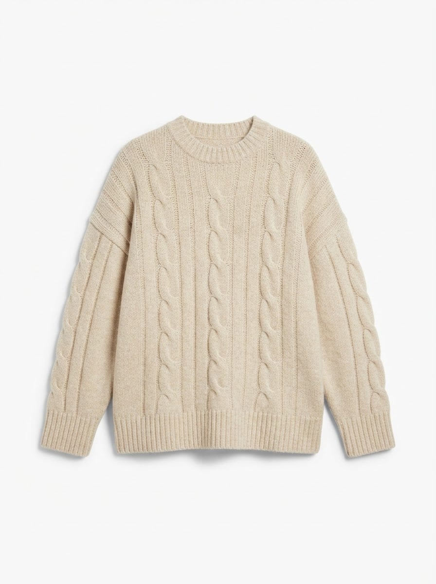 Charlotte - Oversized Chunky Knit Jumper - flat lay
