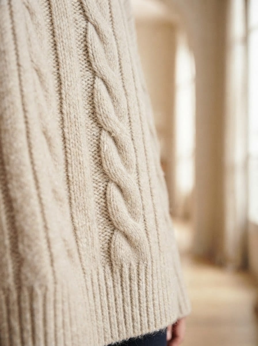 Charlotte - Oversized Chunky Knit Jumper - detail close-up