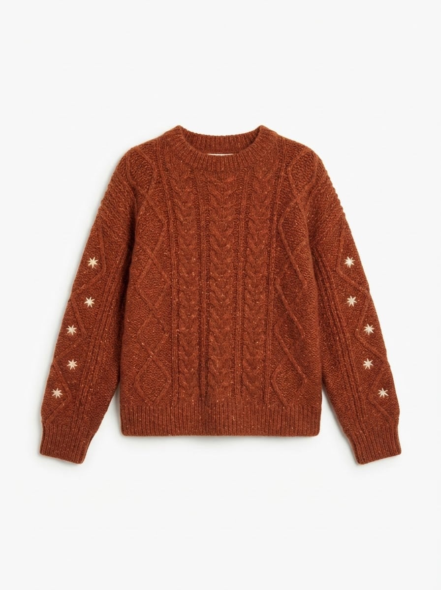 Charlotte - Oversized Chunky Knit Jumper - flat lay