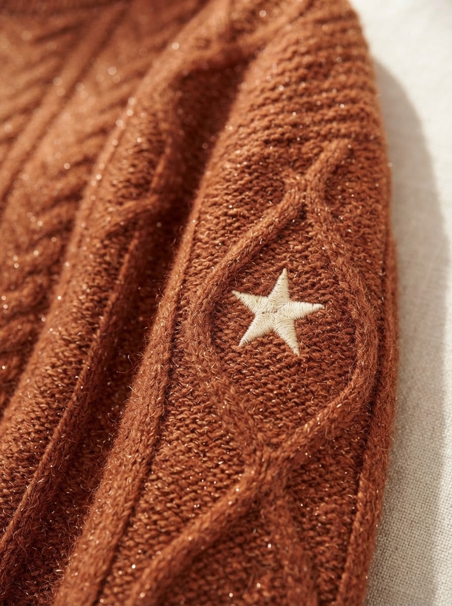Charlotte - Oversized Chunky Knit Jumper - detail close-up