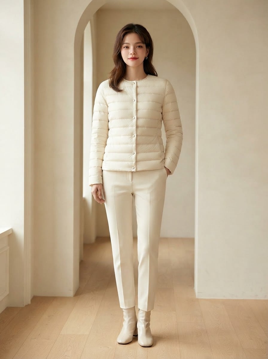Charlotte - Quilted Puffer Coat - front view