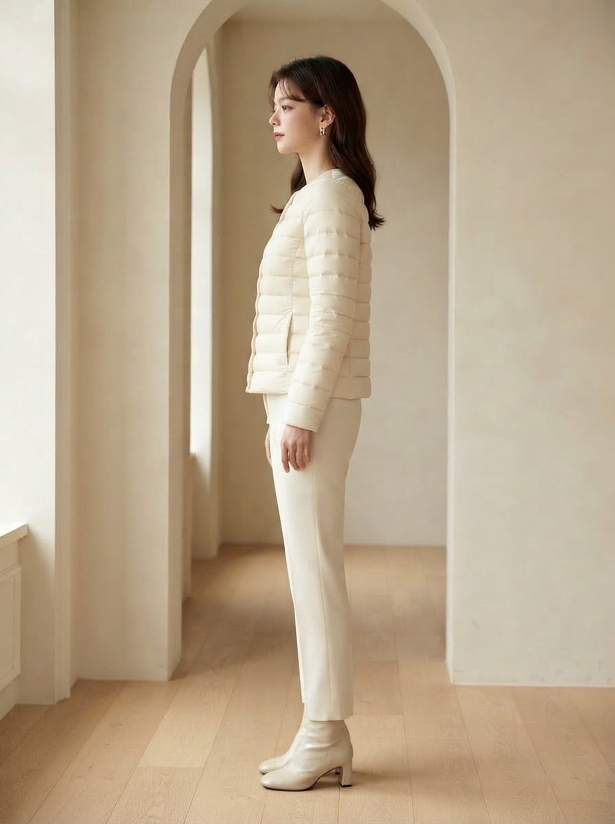 Charlotte - Quilted Puffer Coat - side view