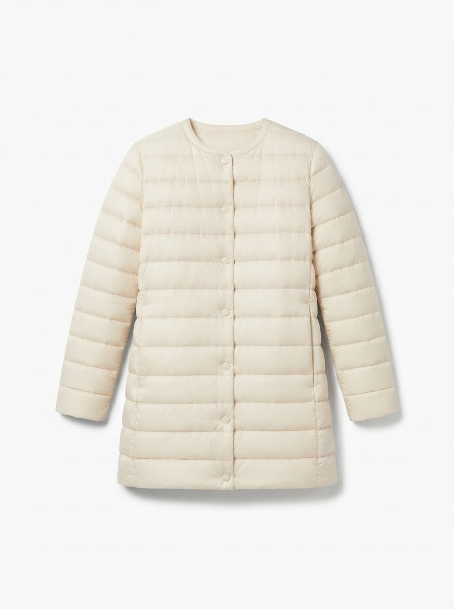 Charlotte - Quilted Puffer Coat - flat lay