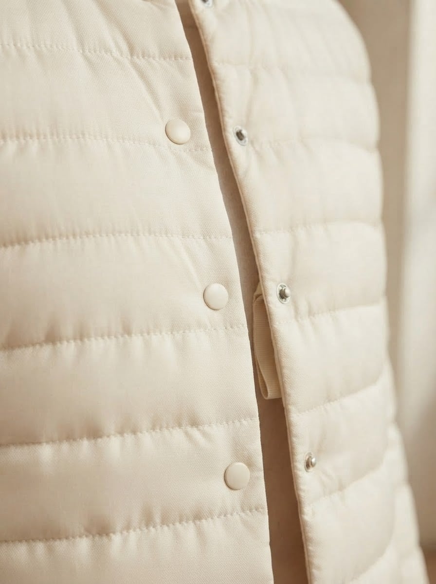 Charlotte - Quilted Puffer Coat - detail close-up