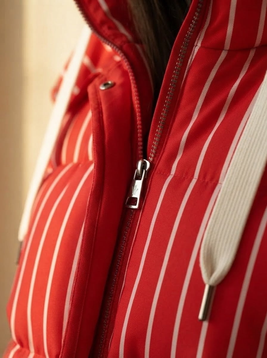 Charlotte - Quilted Puffer Coat - detail close-up