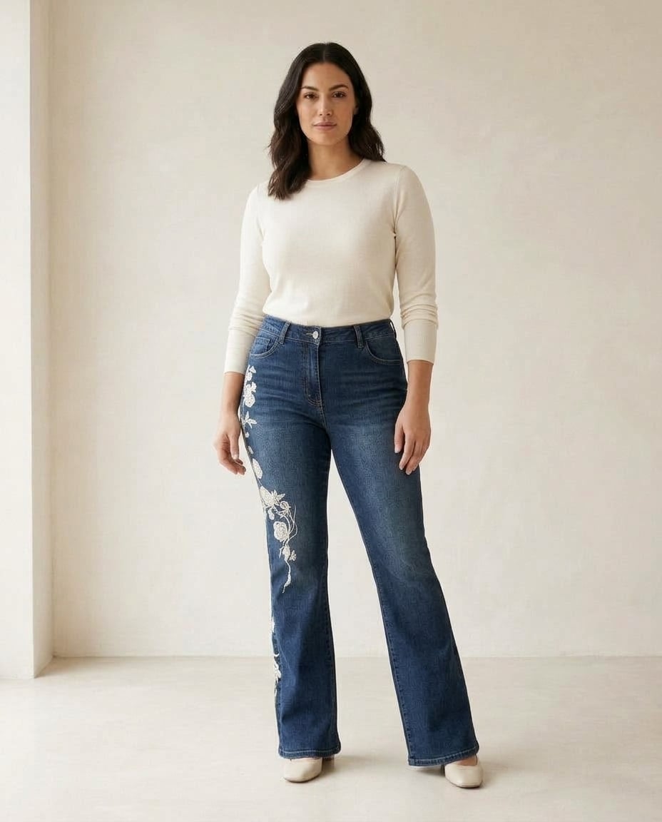 Charlotte | Refined Embroidered Denim for Autumn/Winter — front | Maison Perigee