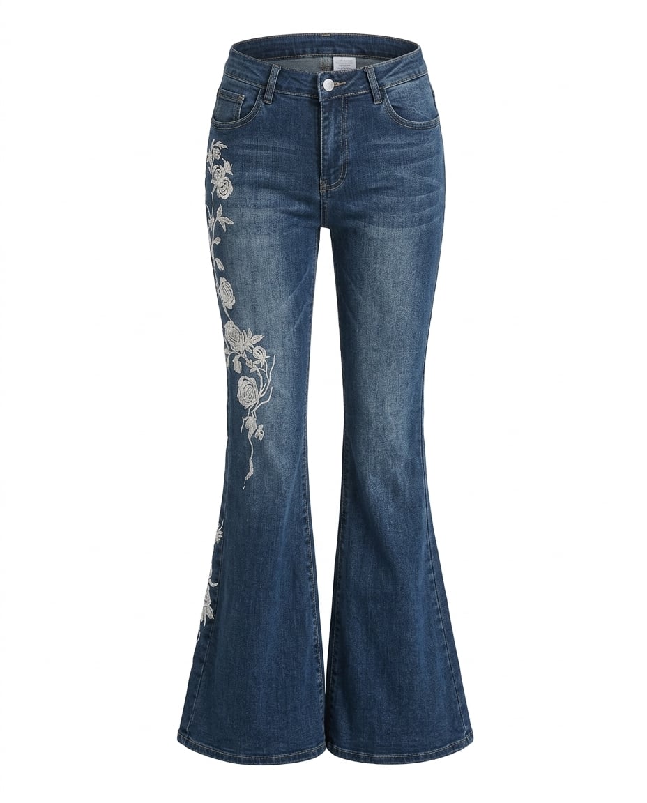 Charlotte | Refined Embroidered Denim for Autumn/Winter — product white bg | Maison Perigee