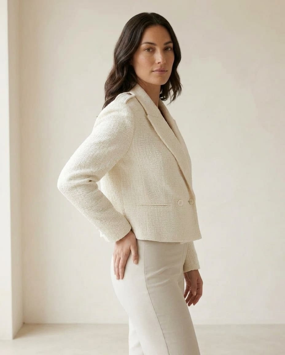 Charlotte | Refined Tweed Blazer for Autumn/Winter — side | Maison Perigee
