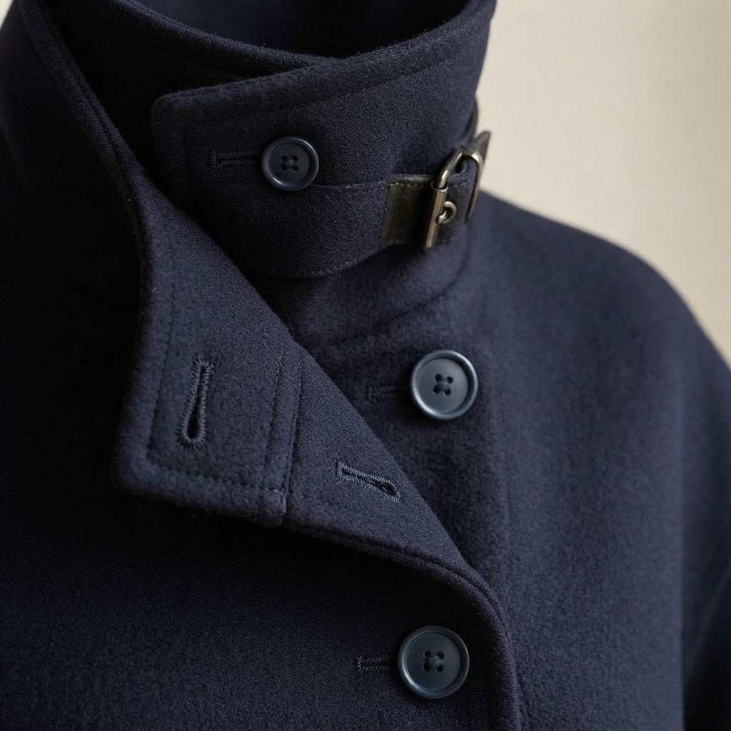 Charlotte | Refined Wool Coat for Autumn/Winter - Detail Close-Up