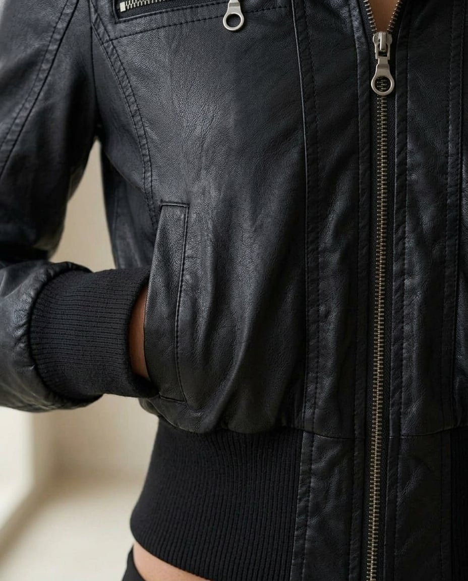 Charlotte | Sophisticated Cropped Jacket for Autumn/Winter - Detail Close-Up
