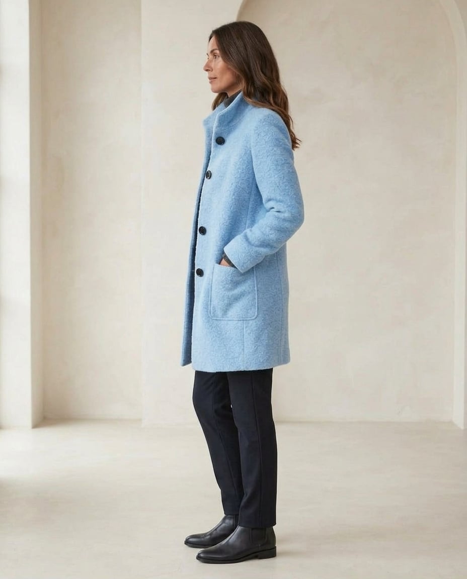 Charlotte | Sophisticated Wool Coat for Winter - Side View