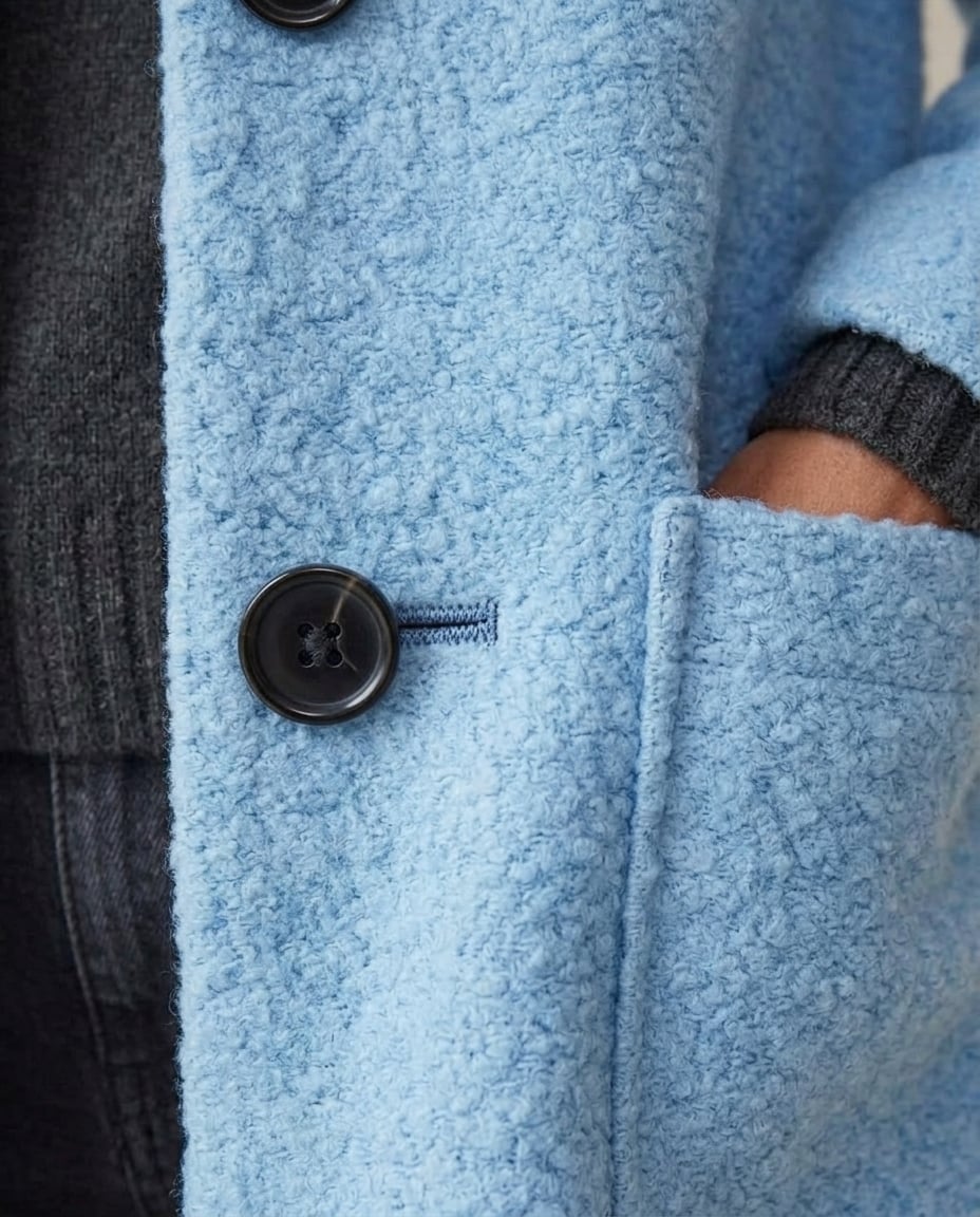 Charlotte | Sophisticated Wool Coat for Winter - Detail Close-Up