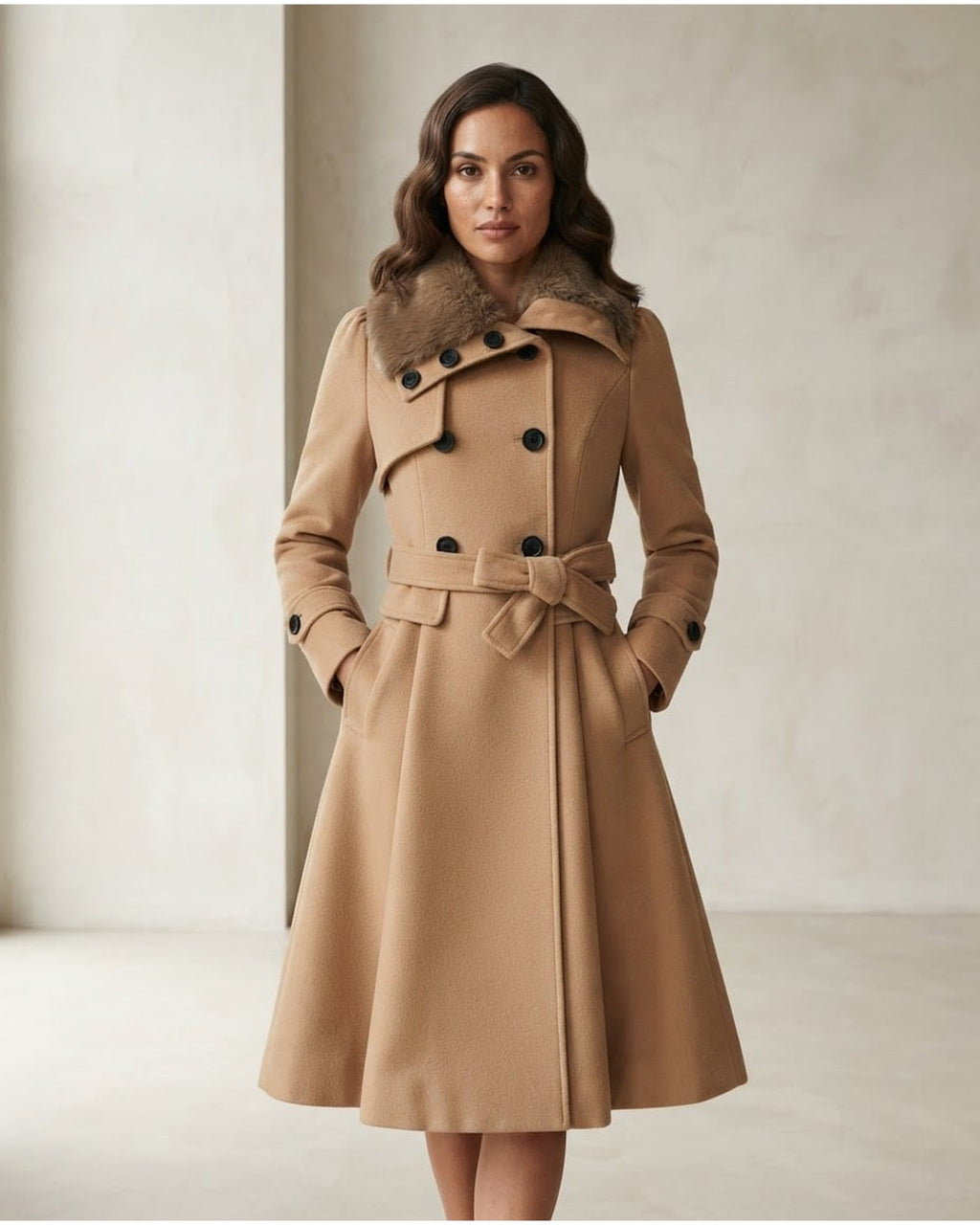 Charlotte | Timeless Double-Breasted Coat for Winter - Front View