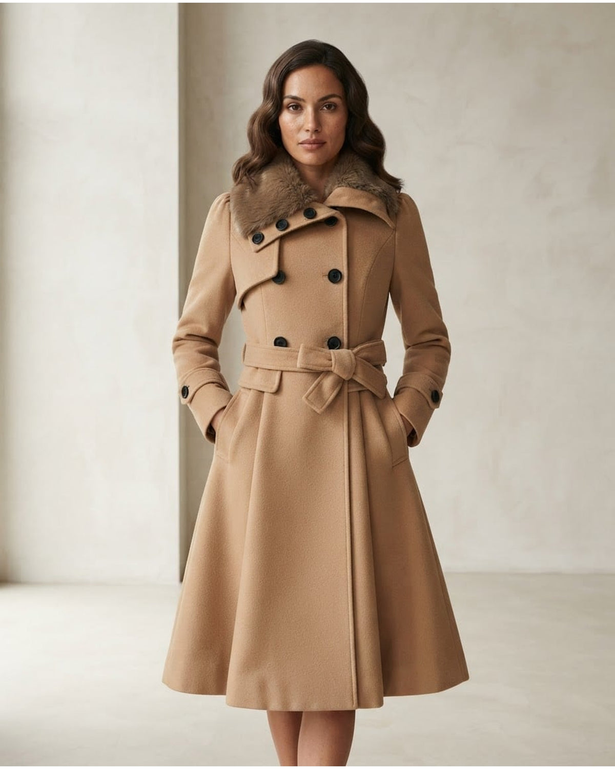 Charlotte | Timeless Double-Breasted Coat for Winter - Front View