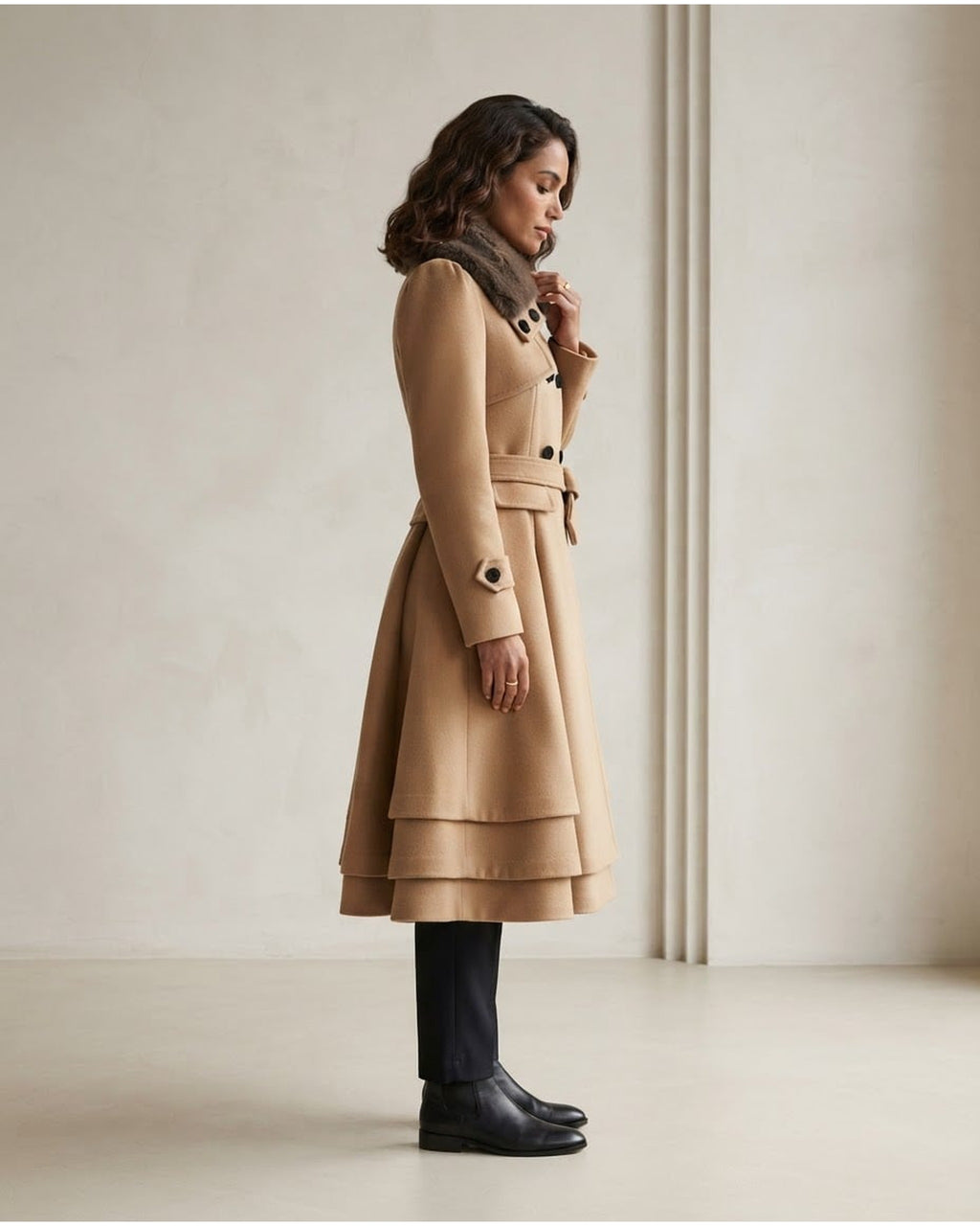 Charlotte | Timeless Double-Breasted Coat for Winter - Side View