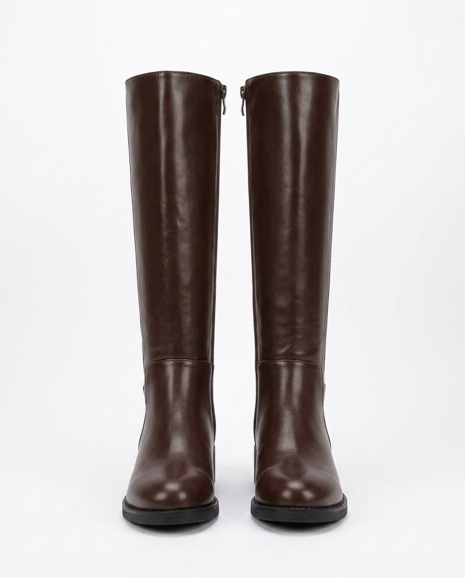 Chocolate knee-high boots product photo, white background | Maison Perigee — product