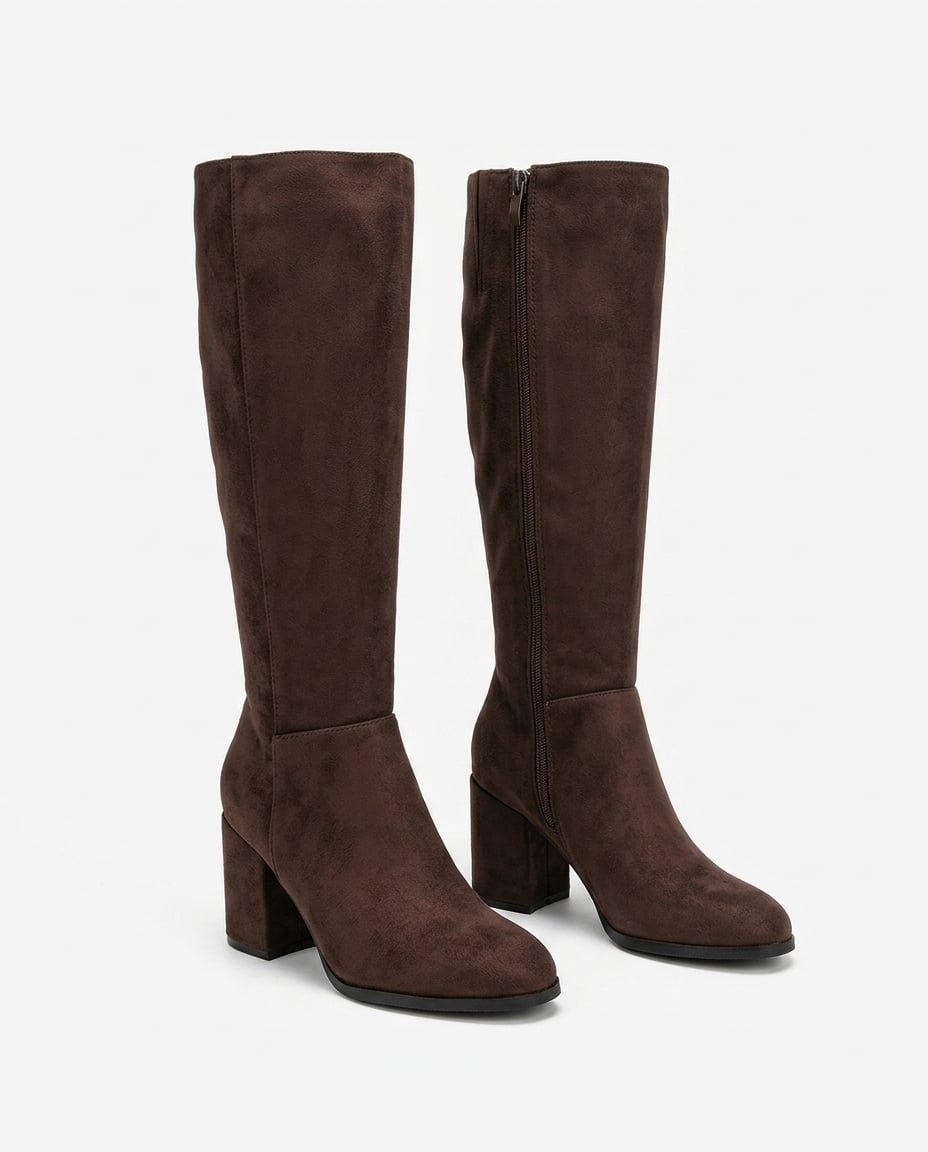 Brown knee-high boots product photo, white background | Maison Perigee — product