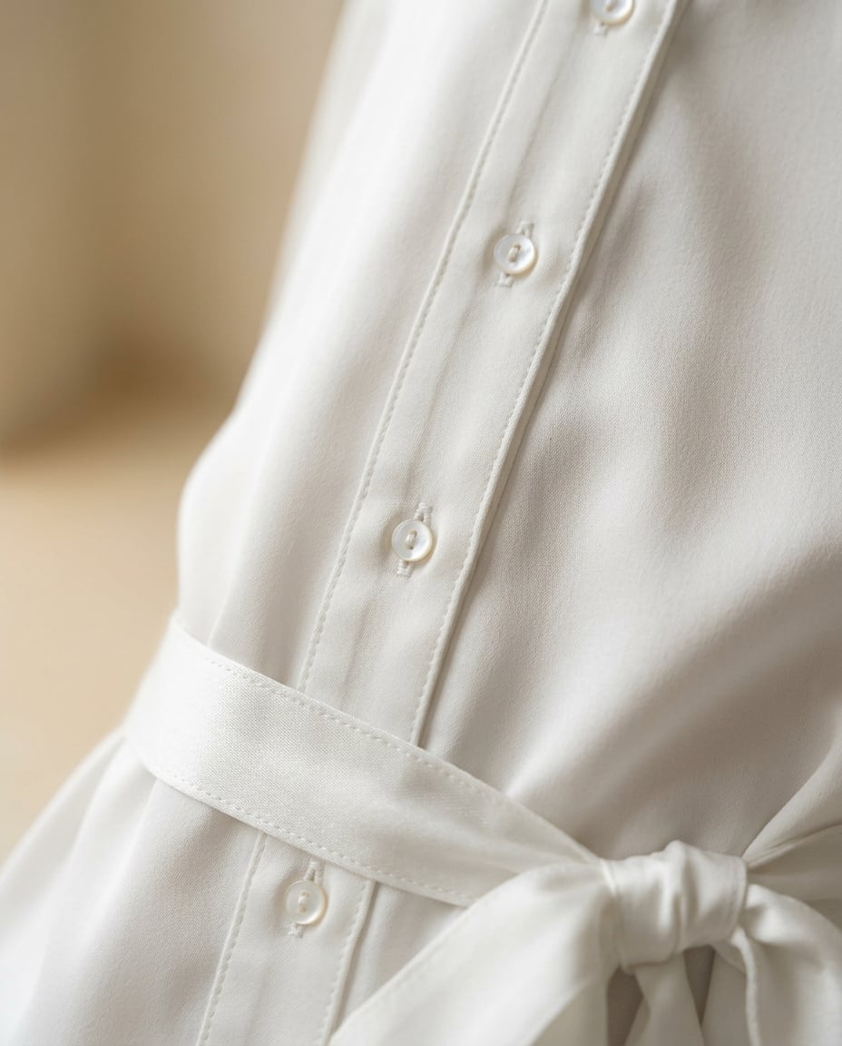 Ella | Elegant Feather-Trim Robe for Autumn/Winter — detail | Maison Perigee