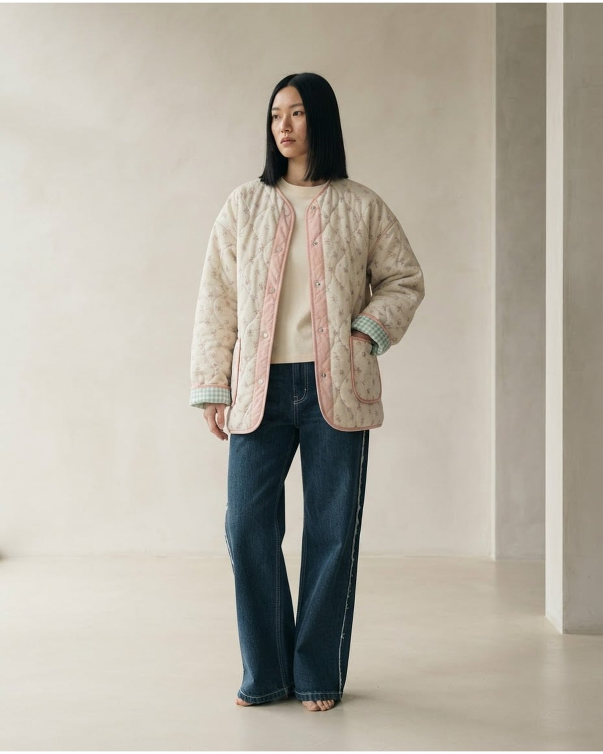 Ella | Elegant Quilted Jacket for Autumn/Winter - Front View