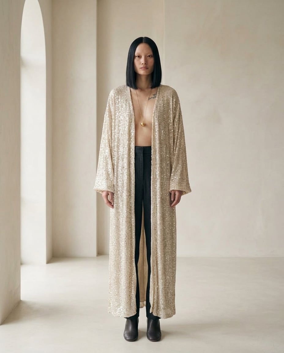 Ella | Elegant Sequin Cardigan for Autumn/Winter - Front View