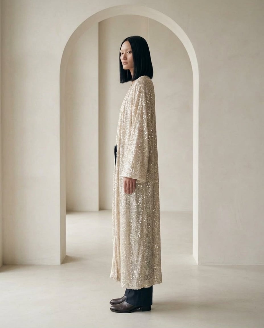 Ella | Elegant Sequin Cardigan for Autumn/Winter - Side View
