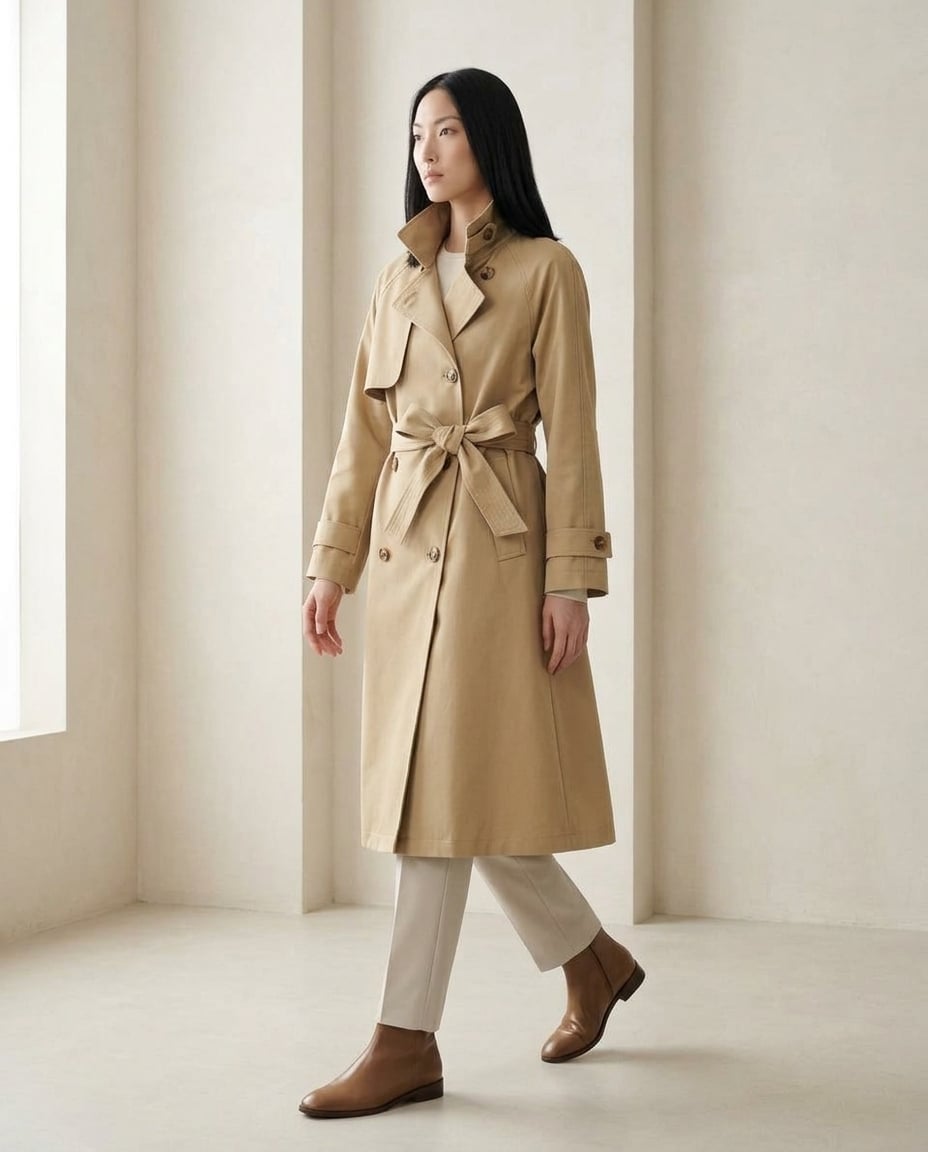 Ella | Elegant Trench Coat - side view