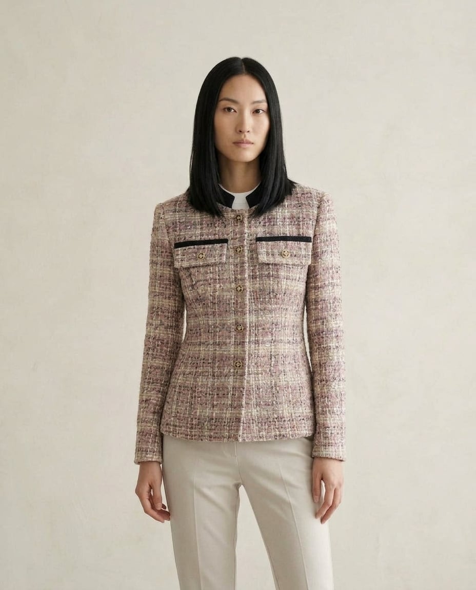 Ella | Elegant Tweed Jacket for Autumn/Winter — front | Maison Perigee