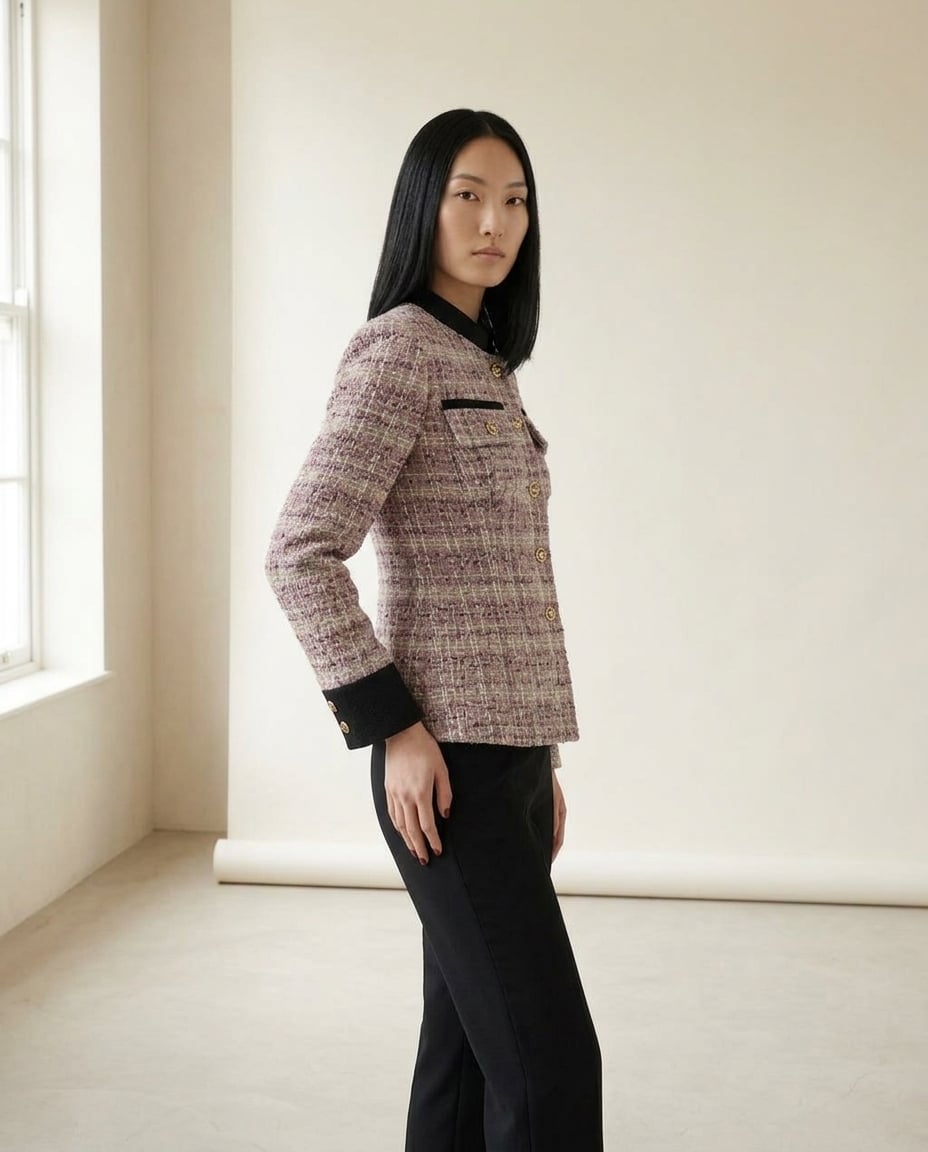 Ella | Elegant Tweed Jacket for Autumn/Winter — side | Maison Perigee