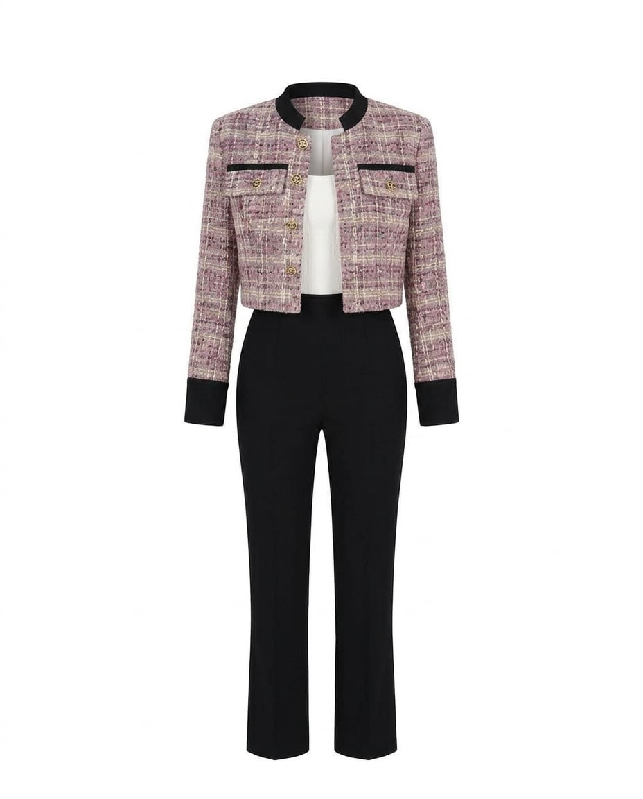 Ella | Elegant Tweed Jacket for Autumn/Winter — product white bg | Maison Perigee