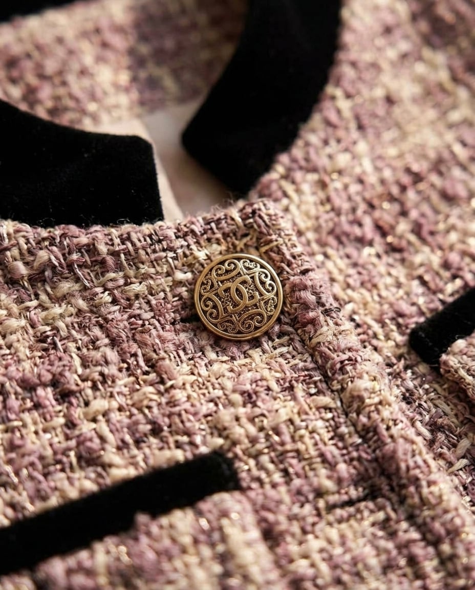 Ella | Elegant Tweed Jacket for Autumn/Winter — detail | Maison Perigee