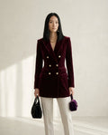 Ella | Elegant Velvet Blazer for Autumn/Winter — front | Maison Perigee