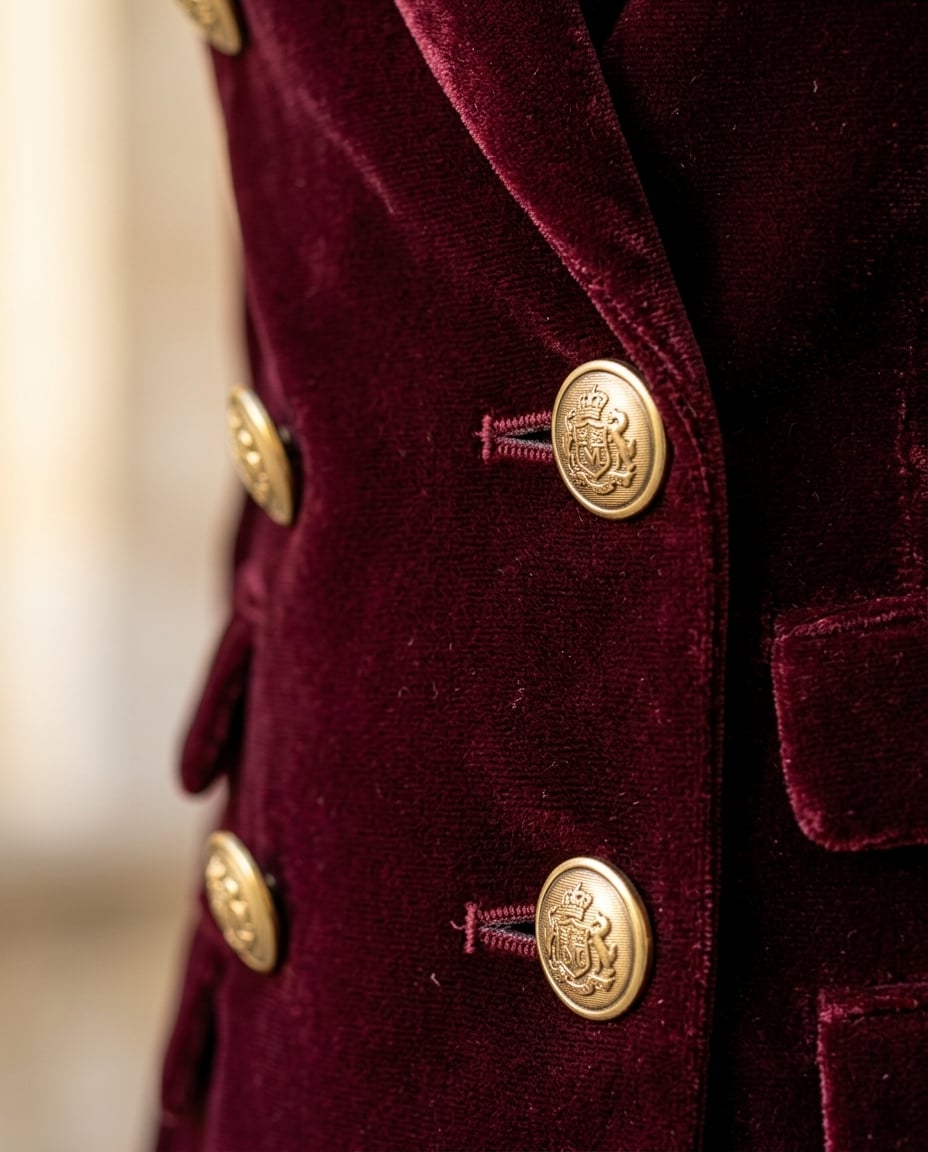 Ella | Elegant Velvet Blazer for Autumn/Winter — detail | Maison Perigee