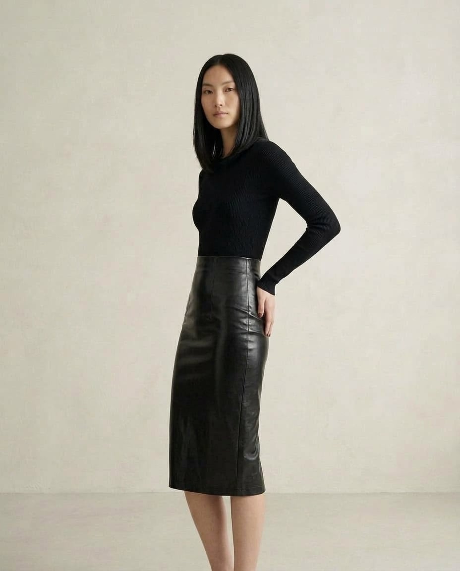 Ella | Refined Midi Skirt for Autumn/Winter — side | Maison Perigee