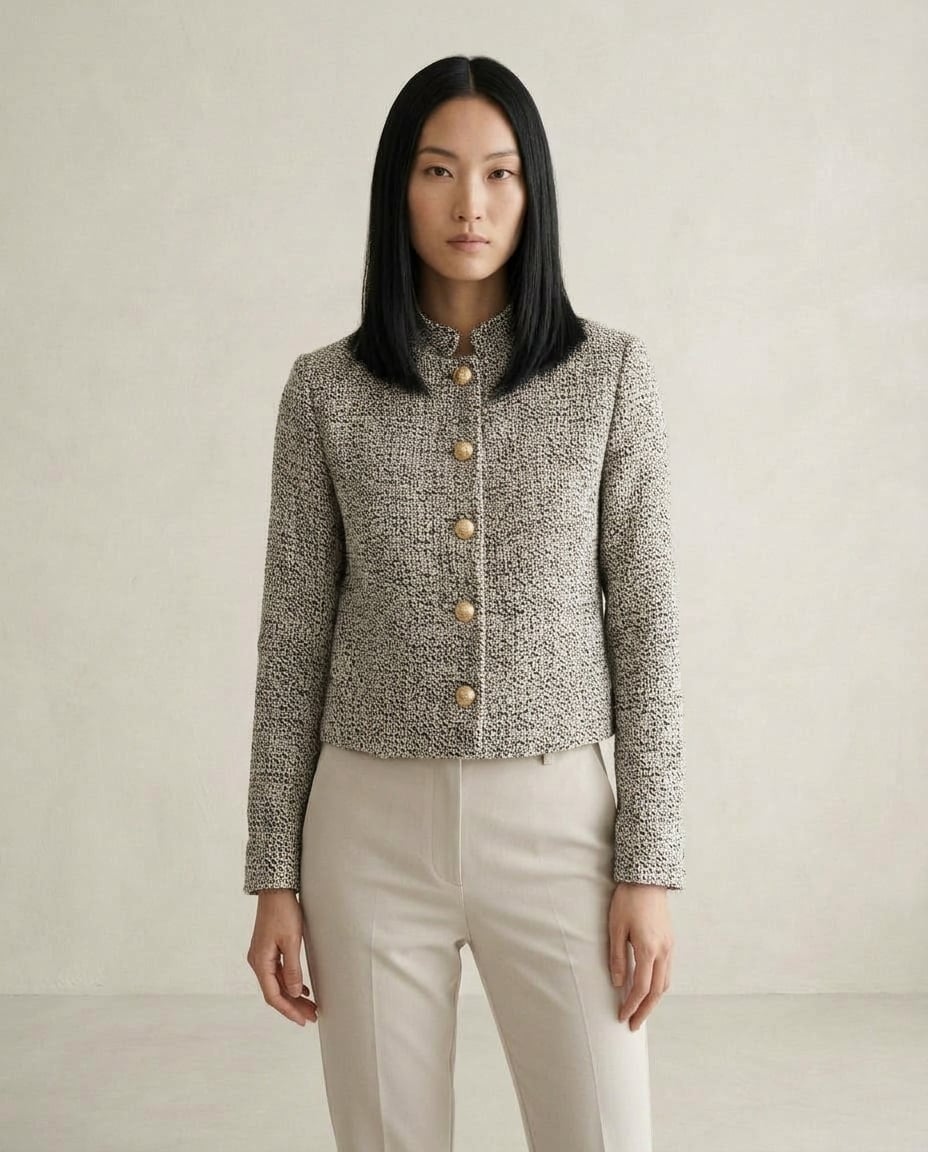 Ella | Refined Tweed Jacket for Autumn/Winter — front | Maison Perigee
