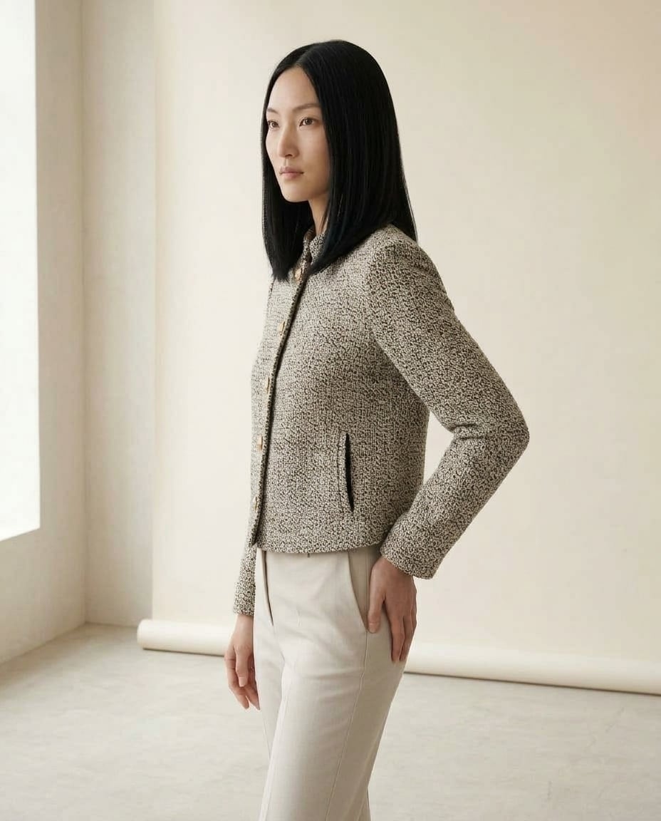 Ella | Refined Tweed Jacket for Autumn/Winter — side | Maison Perigee