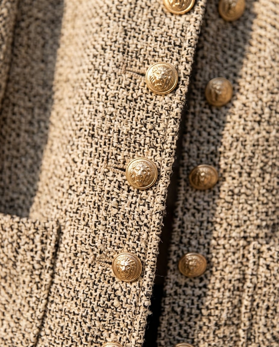 Ella | Refined Tweed Jacket for Autumn/Winter — detail | Maison Perigee