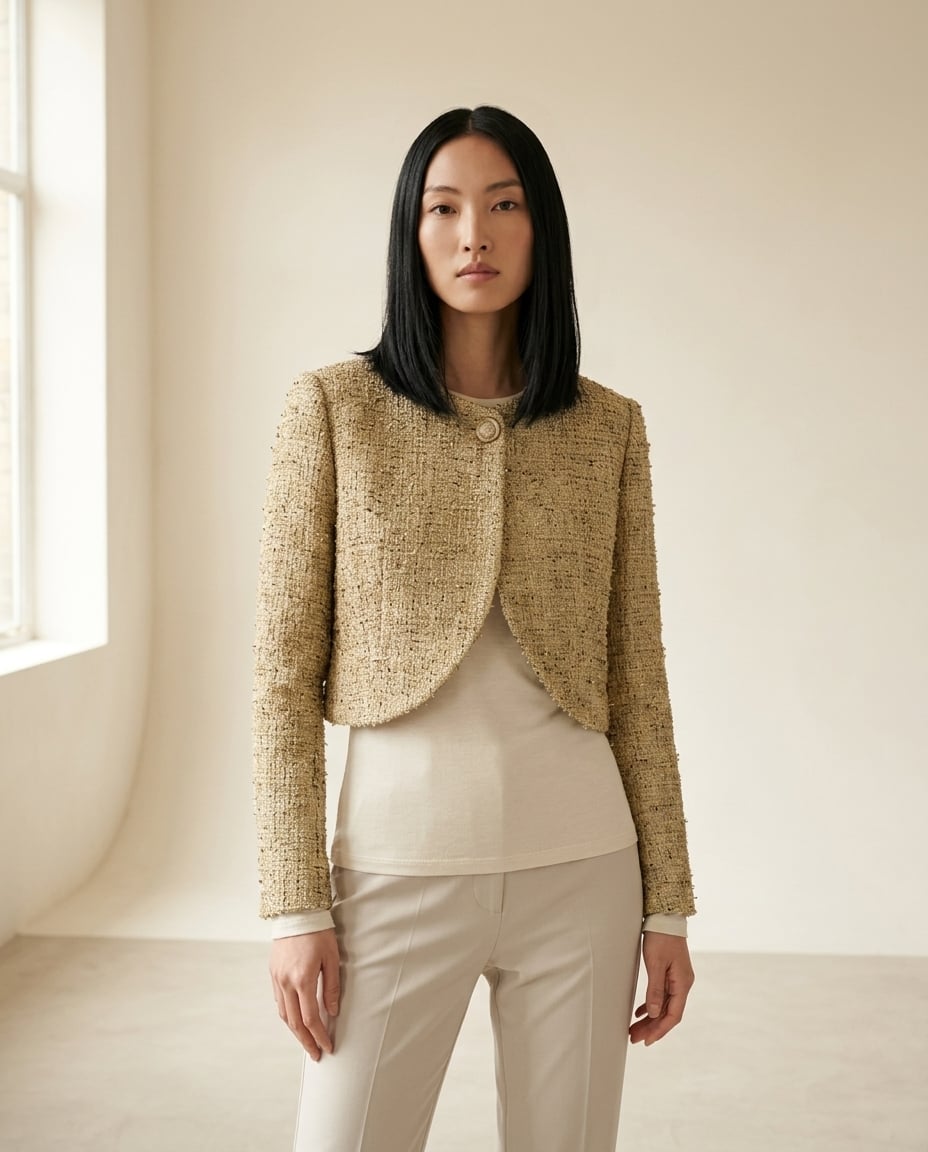 Ella | Sophisticated Tweed Jacket for Autumn/Winter — front | Maison Perigee