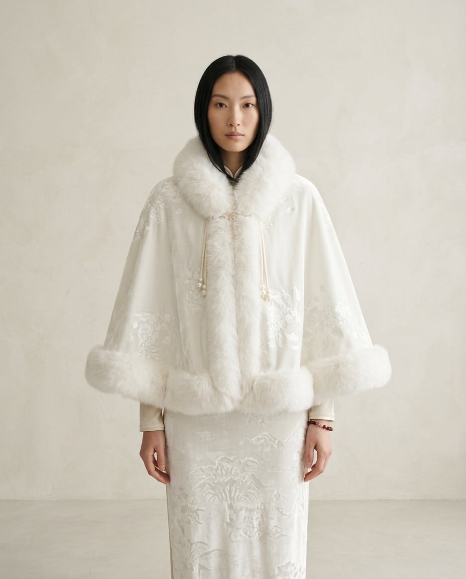Ella | Sophisticated Velvet Cloak for Winter — front | Maison Perigee