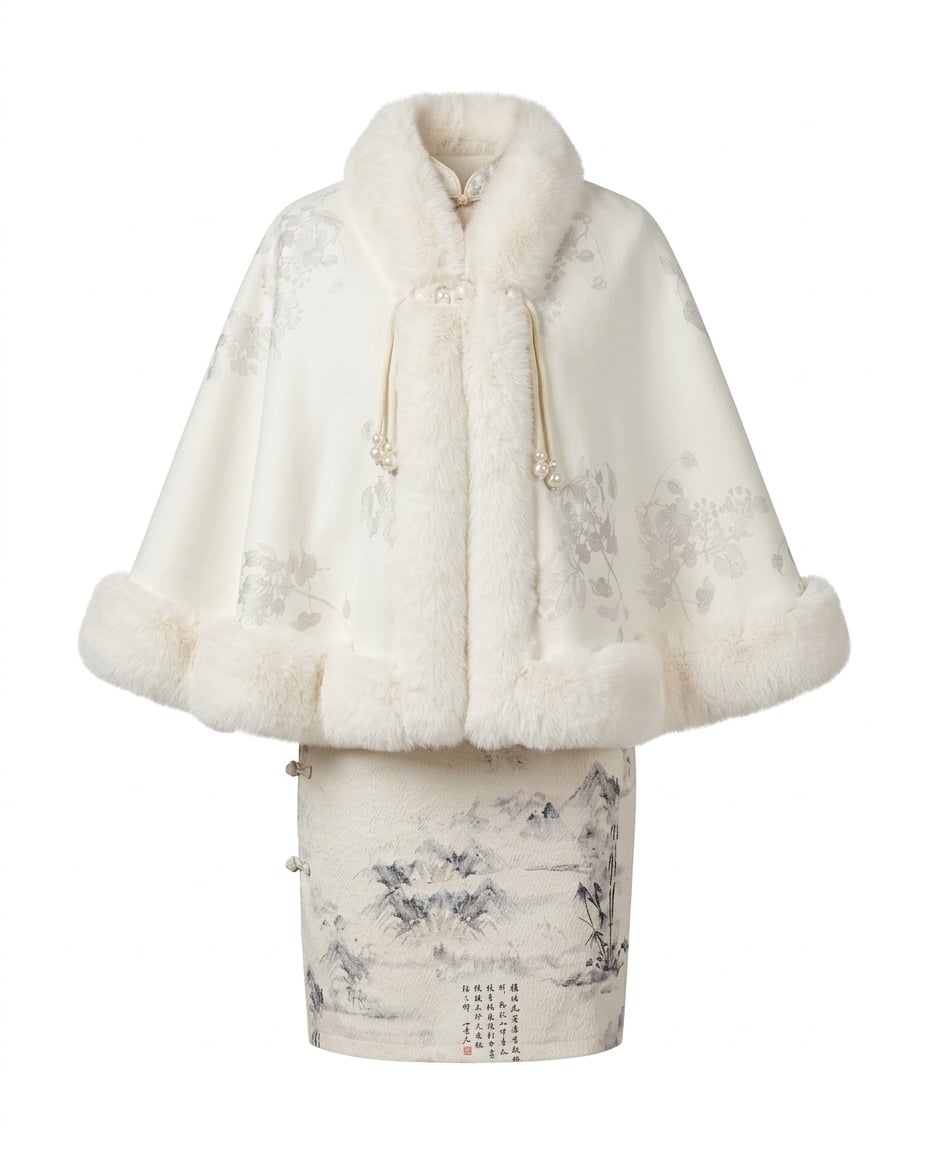 Ella | Sophisticated Velvet Cloak for Winter — product white bg | Maison Perigee