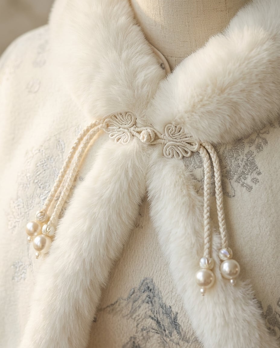 Ella | Sophisticated Velvet Cloak for Winter — detail | Maison Perigee