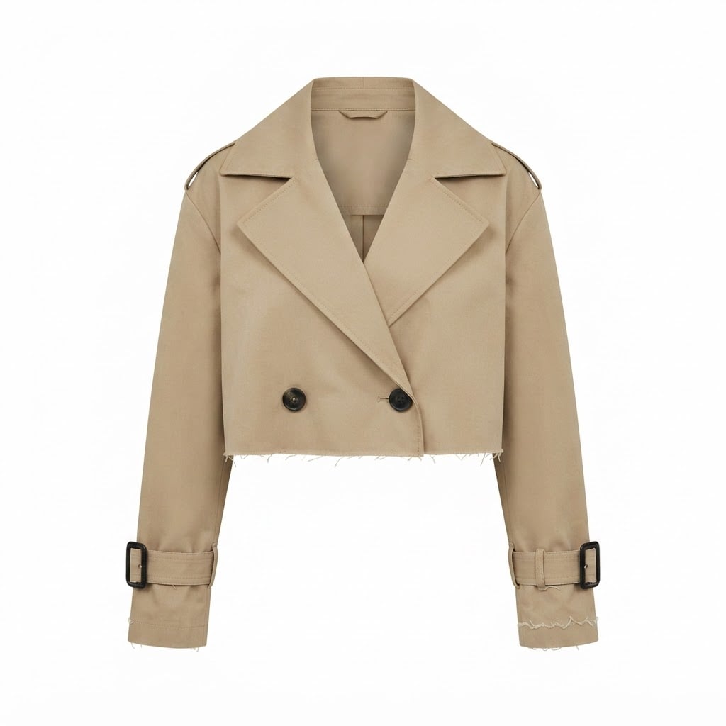 Ella | Timeless Cropped Trench for Autumn - Product Photo