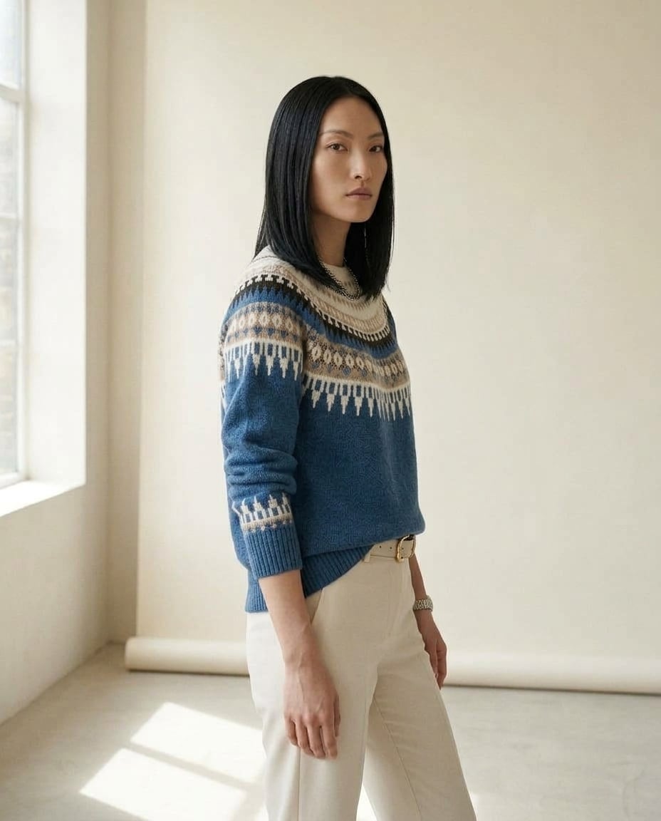 Ella | Timeless Fair Isle Knit for Autumn/Winter — side | Maison Perigee
