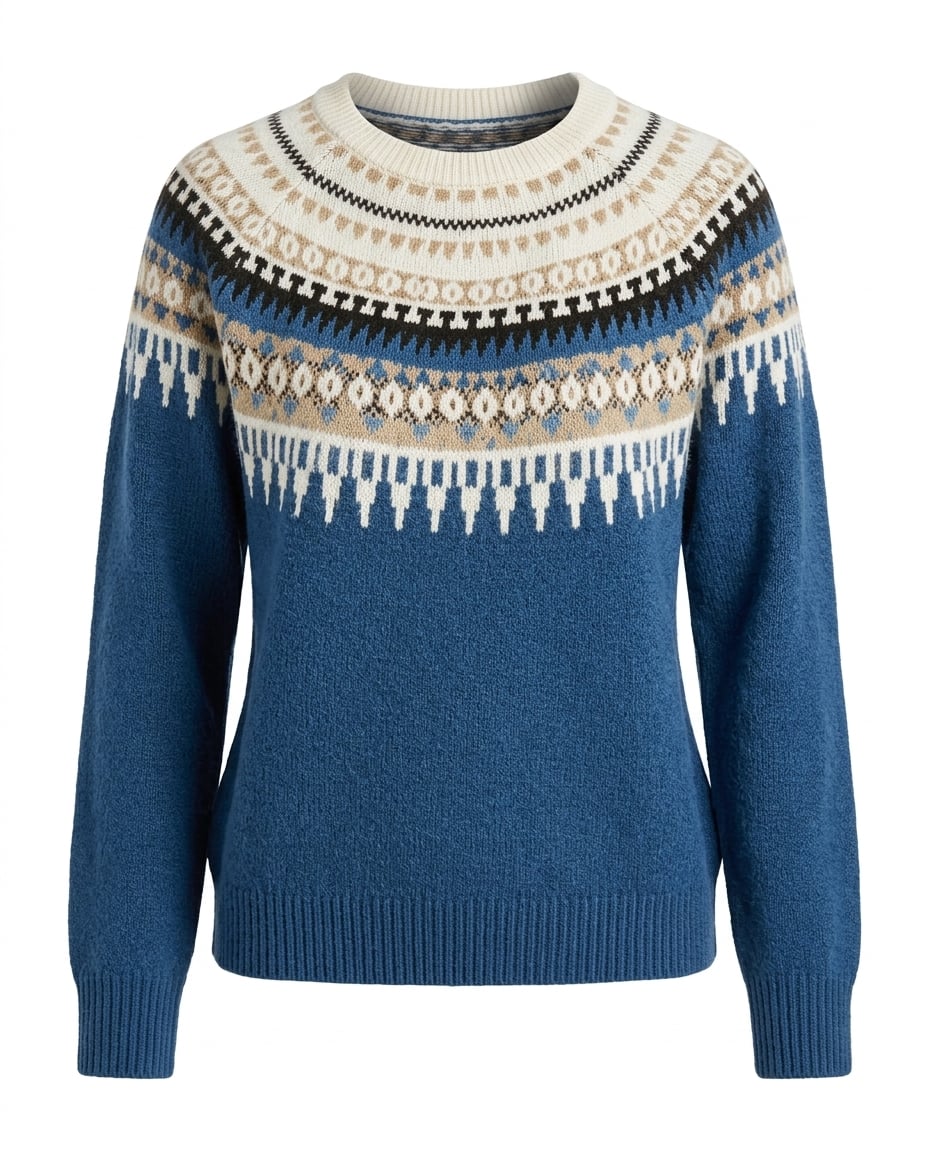 Ella | Timeless Fair Isle Knit for Autumn/Winter — product white bg | Maison Perigee